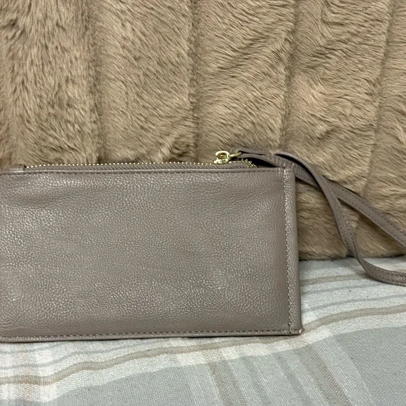 Steve Madden Taupe Wristlet with Pink and Cream Card Slots - Picture 2 of 3